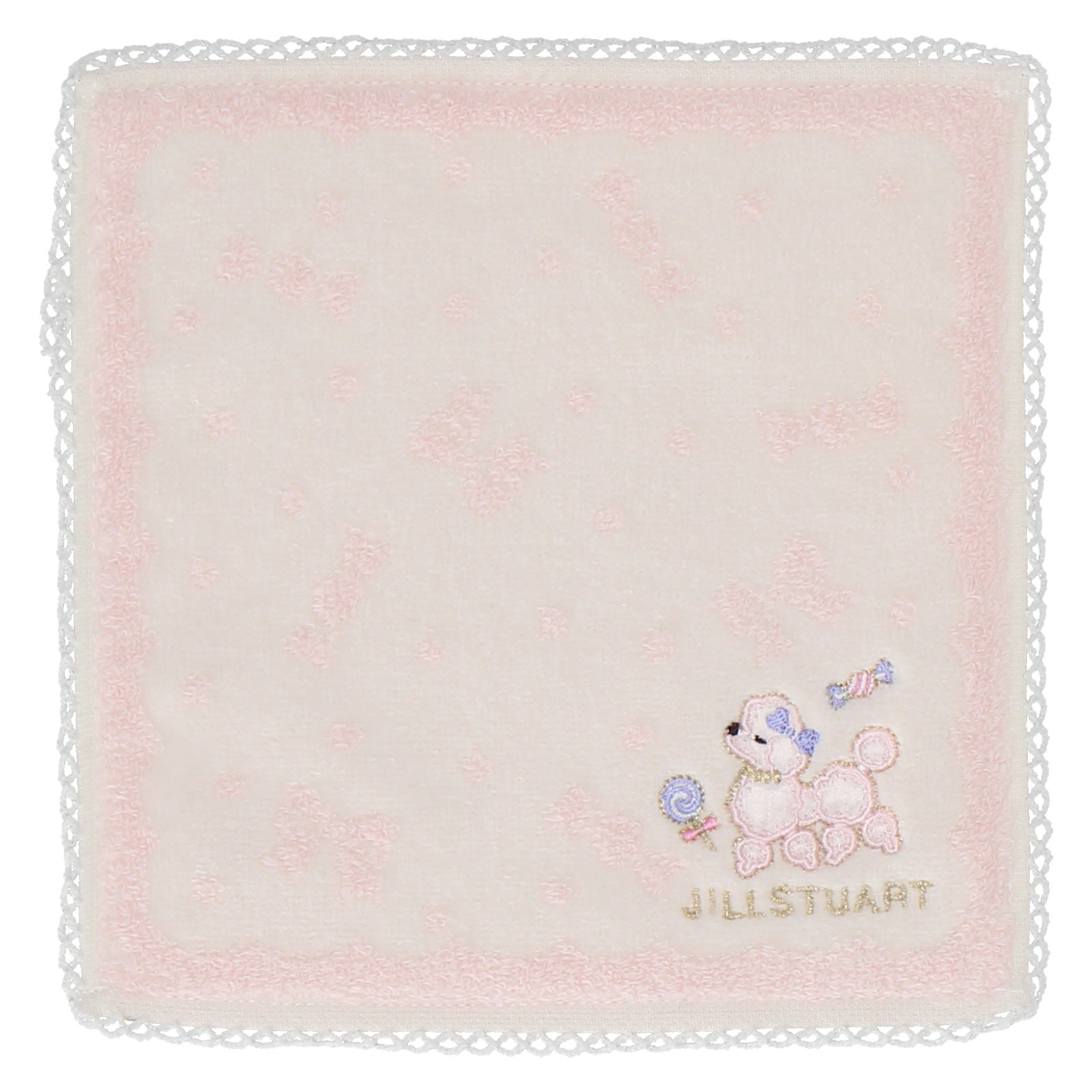 NEW】ミニタオルハンカチ プードル＆キャンディ アイボリー