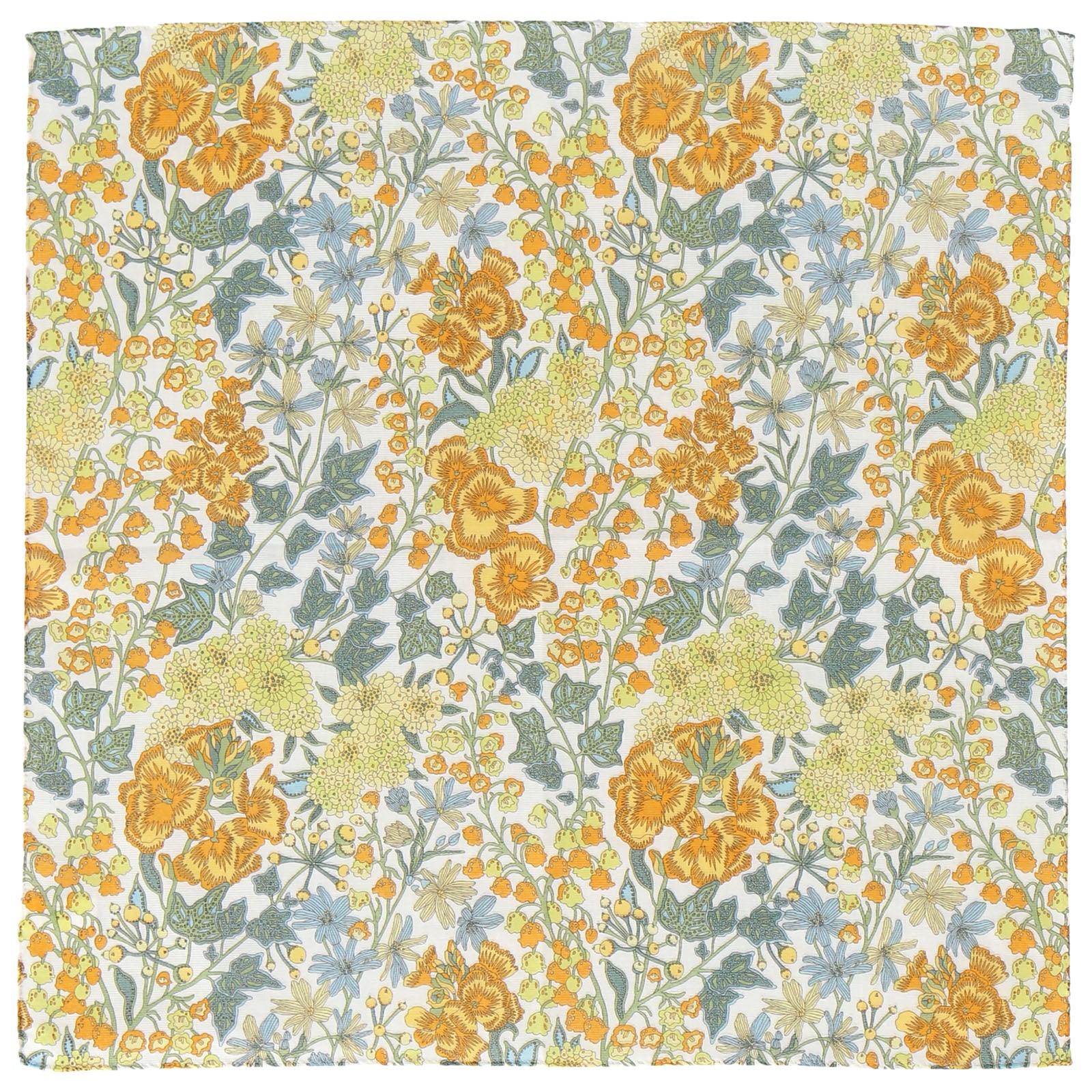 HERMES 花柄 ハンカチ イエロー HERMES 花柄 ハンカチ イエロー