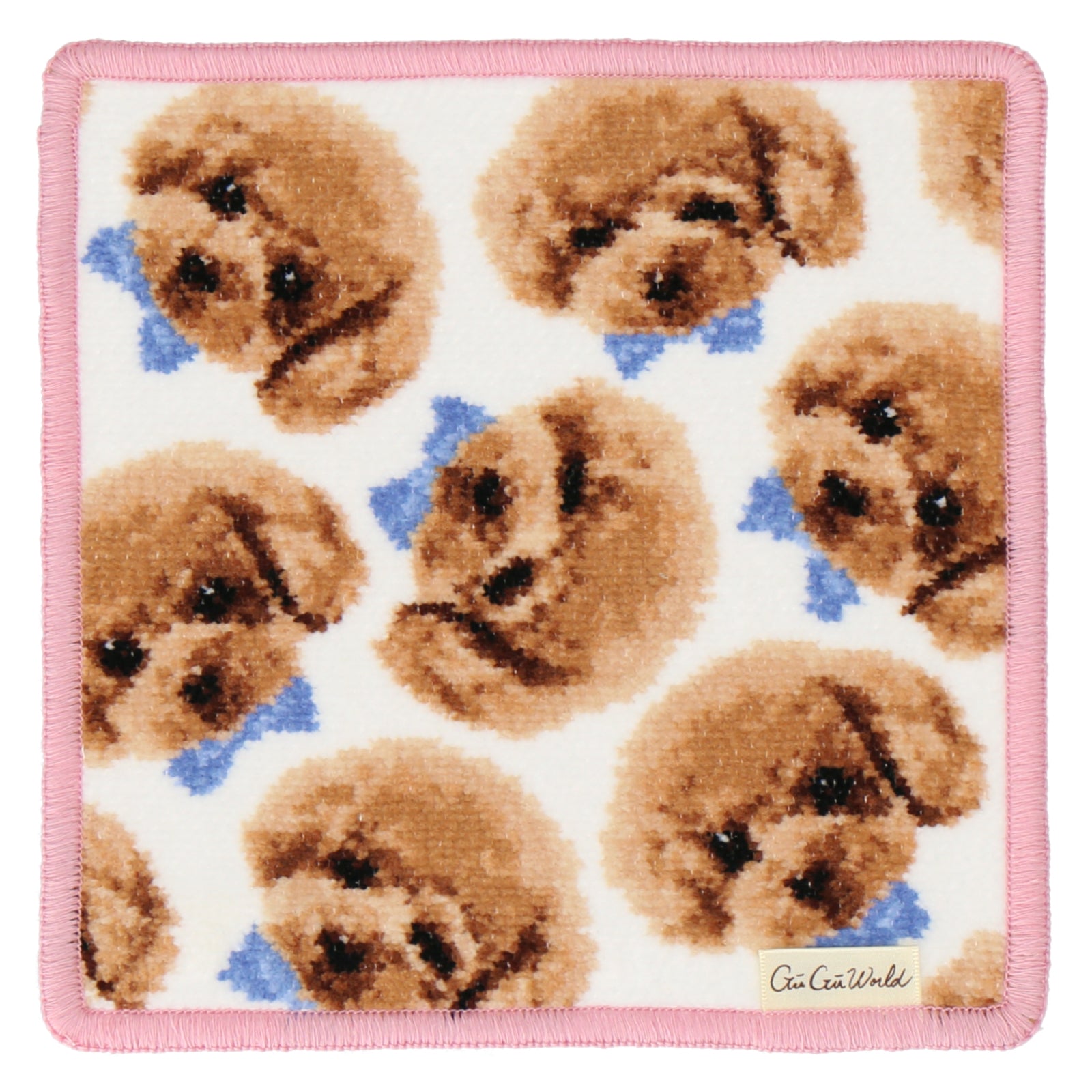 シェニール織ハンカチ トイプードル #367a 白 – INTERMODE KAWABE