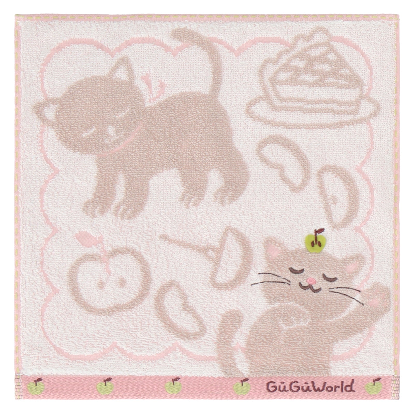 NEW】婦人タオルハンカチ ねこ＆りんご アイボリー – INTERMODE KAWABE