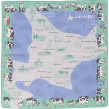 画像をギャラリービューアに読み込む, プリントハンカチ北海道 乳牛 #445a　グレー
