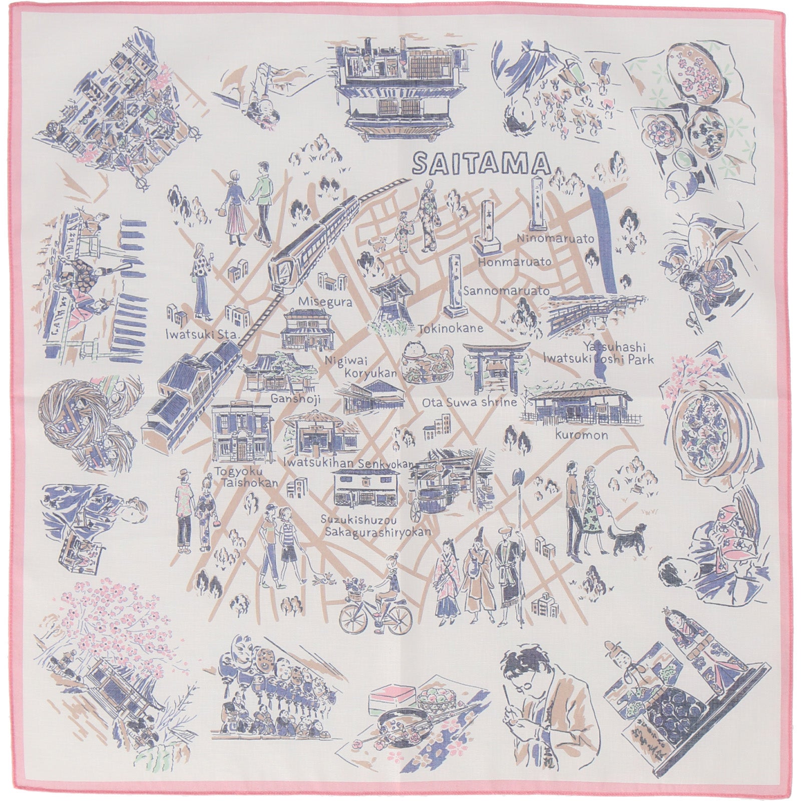 埼玉 ひな人形 プリントハンカチ – INTERMODE KAWABE