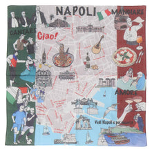 画像をギャラリービューアに読み込む, 【NEW】ハンカチ イタリア ナポリ #445a 　ライトグレー
