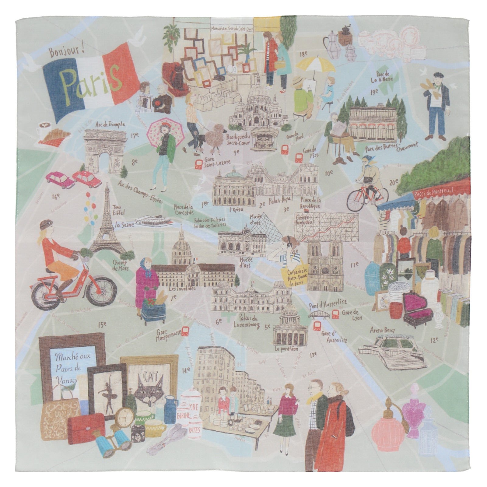 NEW】パリ 蚤の市 ハンカチ – INTERMODE KAWABE