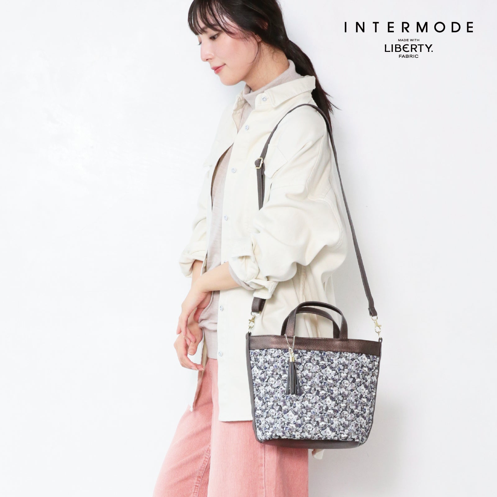 リバティプリント 2WAY キルティングショルダーバッグ #187e Leila