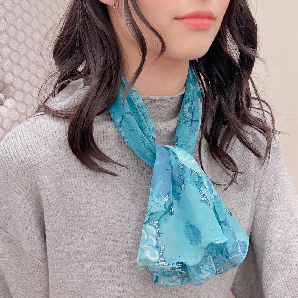 リバティ ハンドメイド ハンカチ ドッグアンドドラゴン ブルー、ピンク 