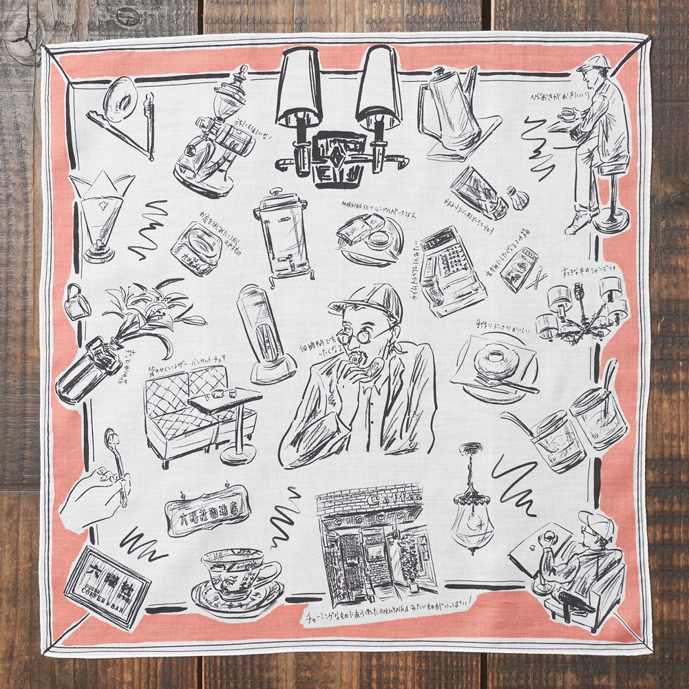 プリントハンカチ（六曜社） ピンク – INTERMODE KAWABE