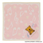 パッケージ入りタオルハンカチ 音符&マーチくん　ピンク