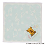 パッケージ入りタオルハンカチ 音符&マーチくん　ライトグリーン