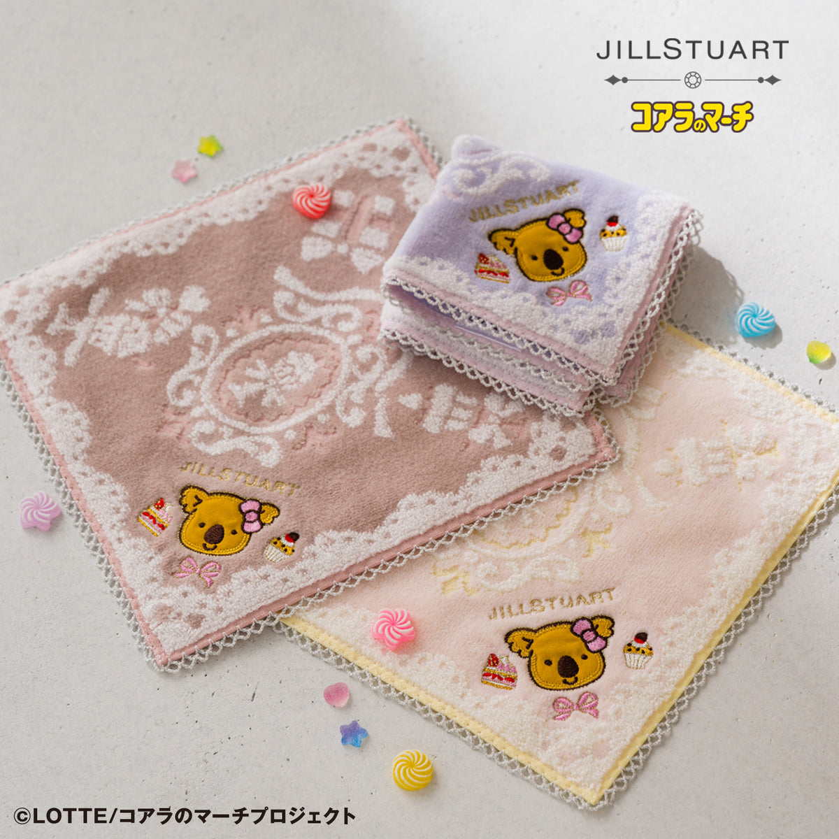 パッケージ入りミニタオルハンカチ スイーツ&ワルツちゃん　ピンク