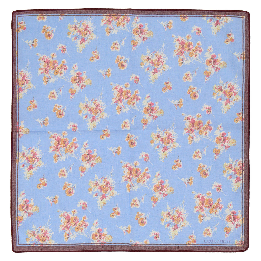 【NEW】プリントハンカチ Addingham Blooms #055a　ブルー