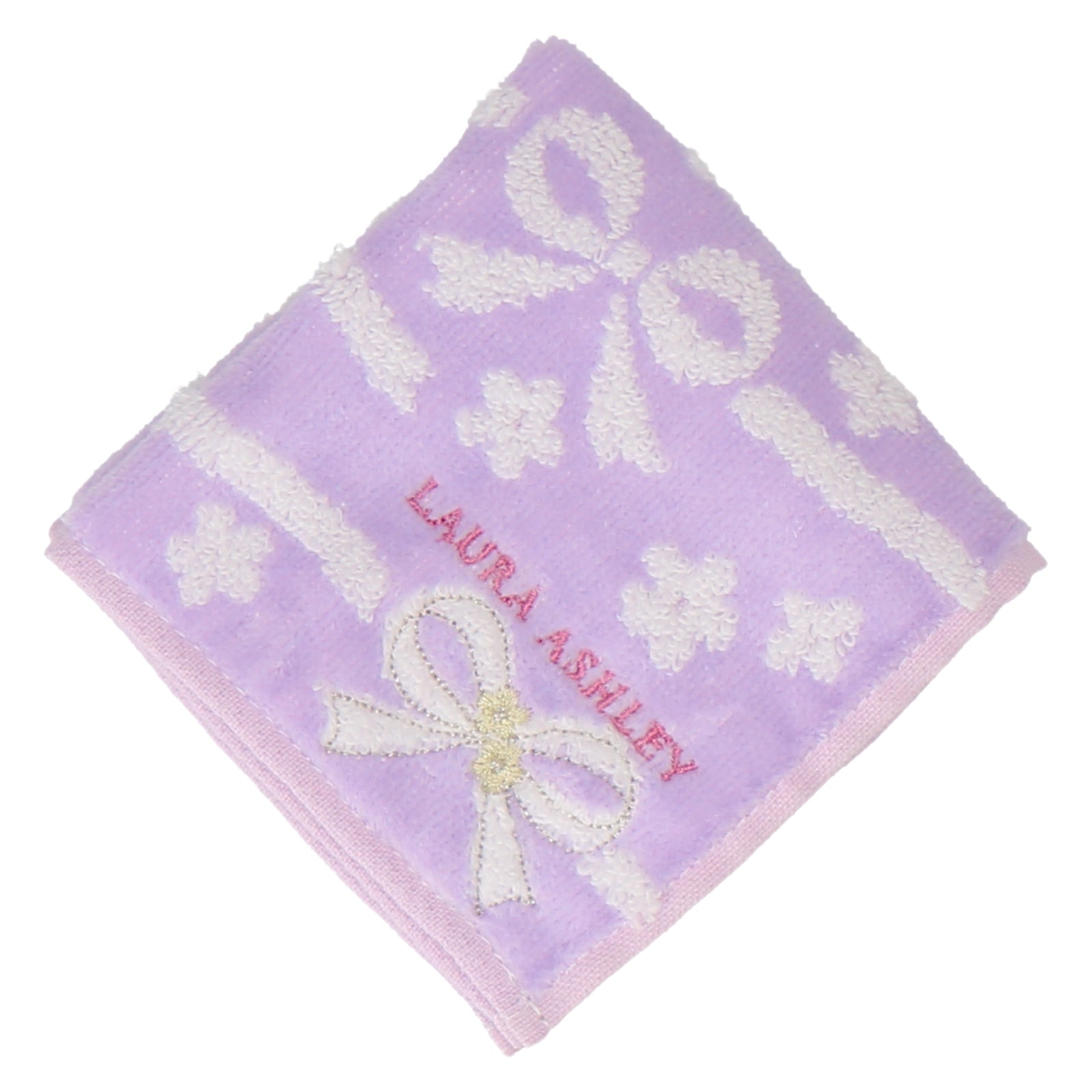 ミニタオルハンカチ リボン＆フラワー #057a パープル – INTERMODE KAWABE