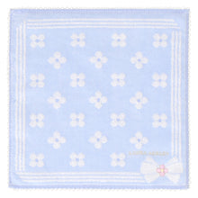 画像をギャラリービューアに読み込む, 【NEW】ミニタオルハンカチ リトルフラワー&amp;ワンポイントリボン　ブルー
