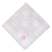 画像をギャラリービューアに読み込む, 【NEW】ミニタオルハンカチ リトルフラワー&amp;ワンポイントリボン　グレー
