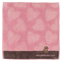 画像をギャラリービューアに読み込む, タオルハンカチ ハート＆ドッグ　ピンク
