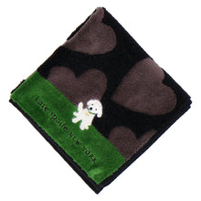 画像をギャラリービューアに読み込む, タオルハンカチ ハート＆ドッグ　ブラック
