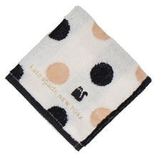 画像をギャラリービューアに読み込む, 【NEW】婦人タオルハンカチ ドット＆ワンポイントキャット　ホワイト
