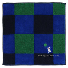 画像をギャラリービューアに読み込む, 【NEW】婦人タオルハンカチ チェック キャット＆スペード 　グリーン
