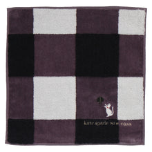 画像をギャラリービューアに読み込む, 【NEW】婦人タオルハンカチ チェック キャット＆スペード　ホワイト

