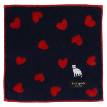 画像をギャラリービューアに読み込む, 【NEW】ミニタオルハンカチ ハート＆キャット　ネイビーブルー
