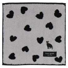 画像をギャラリービューアに読み込む, 【NEW】ミニタオルハンカチ ハート＆キャット　グレー
