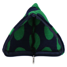 画像をギャラリービューアに読み込む, ファスナー付きタオル スクエア ラージドット ふわふわキャット　グリーン
