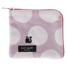 画像をギャラリービューアに読み込む, ファスナー付きタオル スクエア ラージドット ふわふわキャット　グレー
