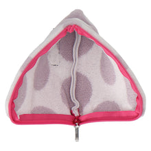 画像をギャラリービューアに読み込む, ファスナー付きタオル スクエア ラージドット ふわふわキャット　グレー
