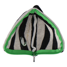 画像をギャラリービューアに読み込む, ファスナー付きタオル スクエア ボーダー ふわふわキャット　ブラック
