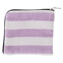 画像をギャラリービューアに読み込む, ファスナー付きタオル スクエア ボーダー ふわふわキャット　グレー
