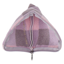 画像をギャラリービューアに読み込む, 【NEW】ファスナー付きタオル  スクエア チェック＆キャット　ピンク
