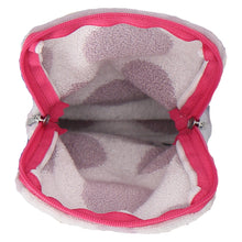 画像をギャラリービューアに読み込む, ファスナー付きタオル ラージドット ふわふわキャット　グレー
