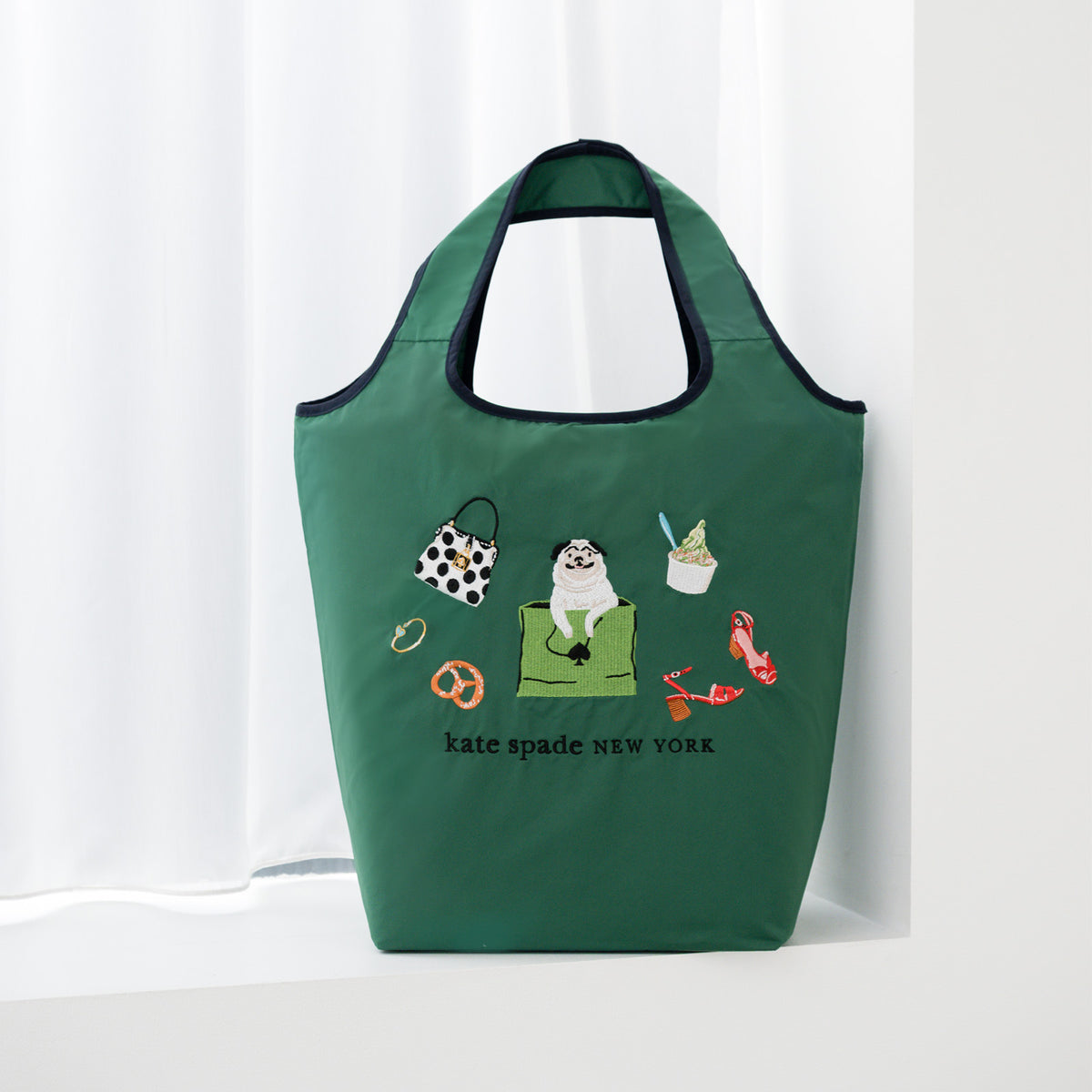 刺繍エコバッグ　ドッグ アンド オールザットナイス