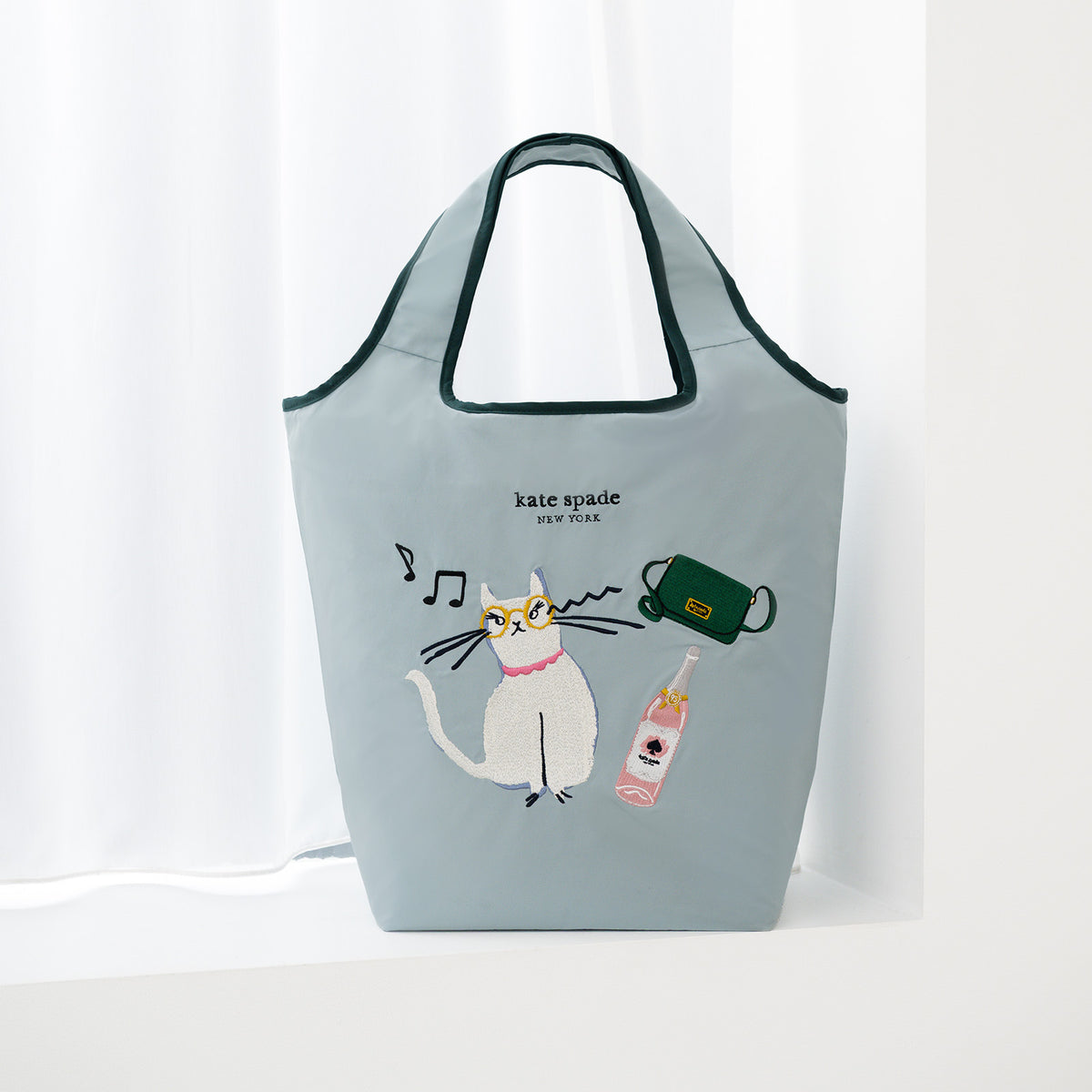 刺繍エコバッグ　　キャット ライクアビジネスウーマン