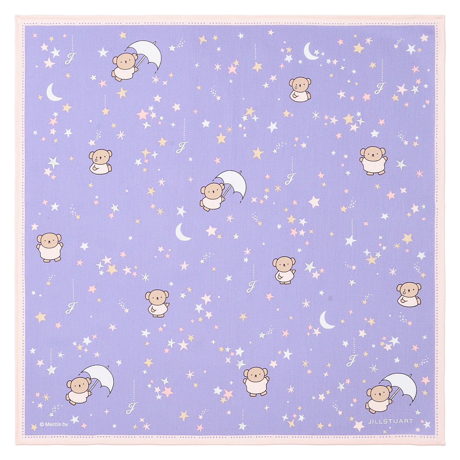 プリントハンカチ ボリス スターリーナイト　パープル