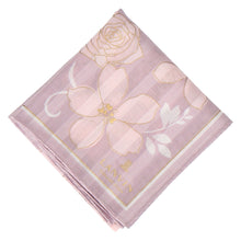 画像をギャラリービューアに読み込む, 【NEW】婦人ハンカチ ストライプ&amp;フラワー #080c　グレー
