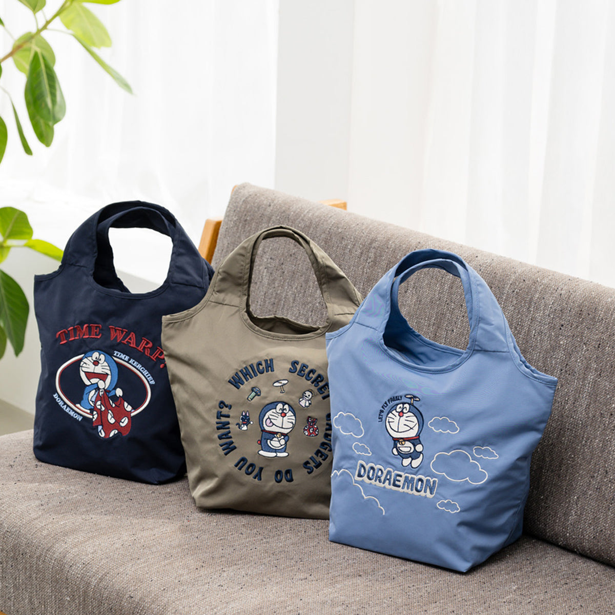 刺繡バッグ ひみつ道具　カーキ