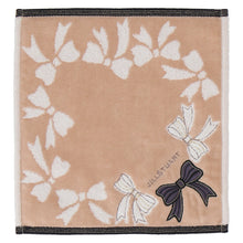 画像をギャラリービューアに読み込む, 【NEW】タオルハンカチ リボンアップリケ #092b　ベージュ
