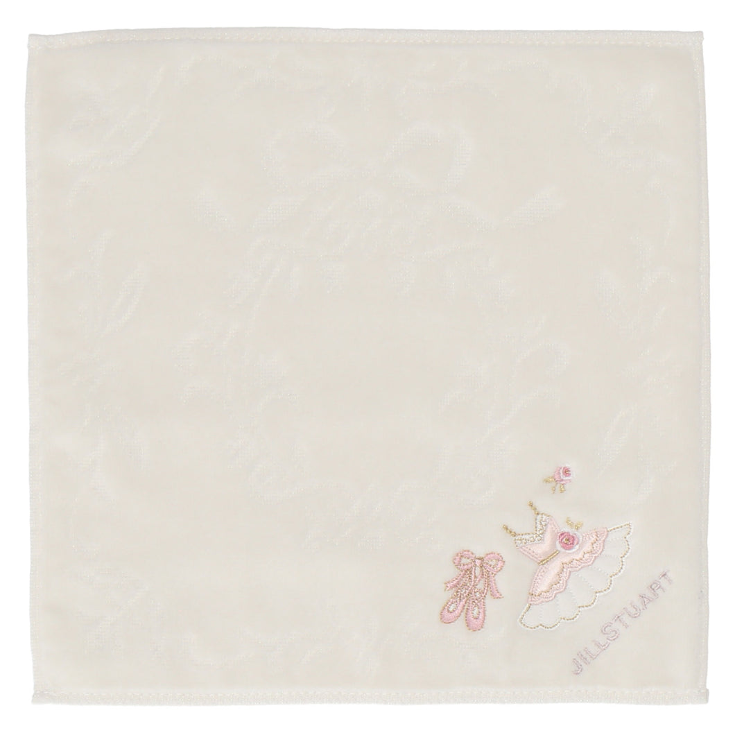 【NEW】タオルハンカチ バレエ チュチュ＆トゥシューズ #092b　アイボリー