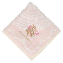 画像をギャラリービューアに読み込む, 【NEW】タオルハンカチ レース＆テディベア #092a　ピンク
