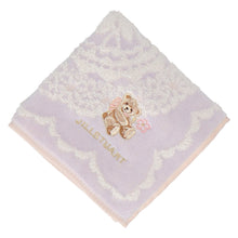 画像をギャラリービューアに読み込む, 【NEW】タオルハンカチ レース＆テディベア #092b　サックス
