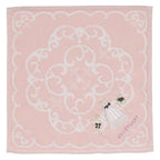 タオルハンカチ ドレスアップリケ　ピンク