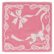 画像をギャラリービューアに読み込む, 【NEW】タオルハンカチ リボンアップリケ刺繍　ピンク
