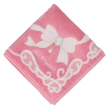画像をギャラリービューアに読み込む, 【NEW】タオルハンカチ リボンアップリケ刺繍　ピンク
