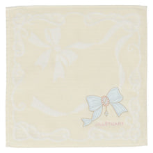 画像をギャラリービューアに読み込む, 【NEW】タオルハンカチ リボンアップリケ刺繍　クリーム
