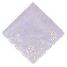 画像をギャラリービューアに読み込む, 【NEW】タオルハンカチ スカラップ小花刺繍 #092b　ライラック
