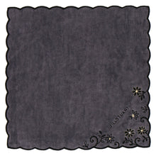 画像をギャラリービューアに読み込む, 【NEW】タオルハンカチ スカラップ小花刺繍 #092c　グレー
