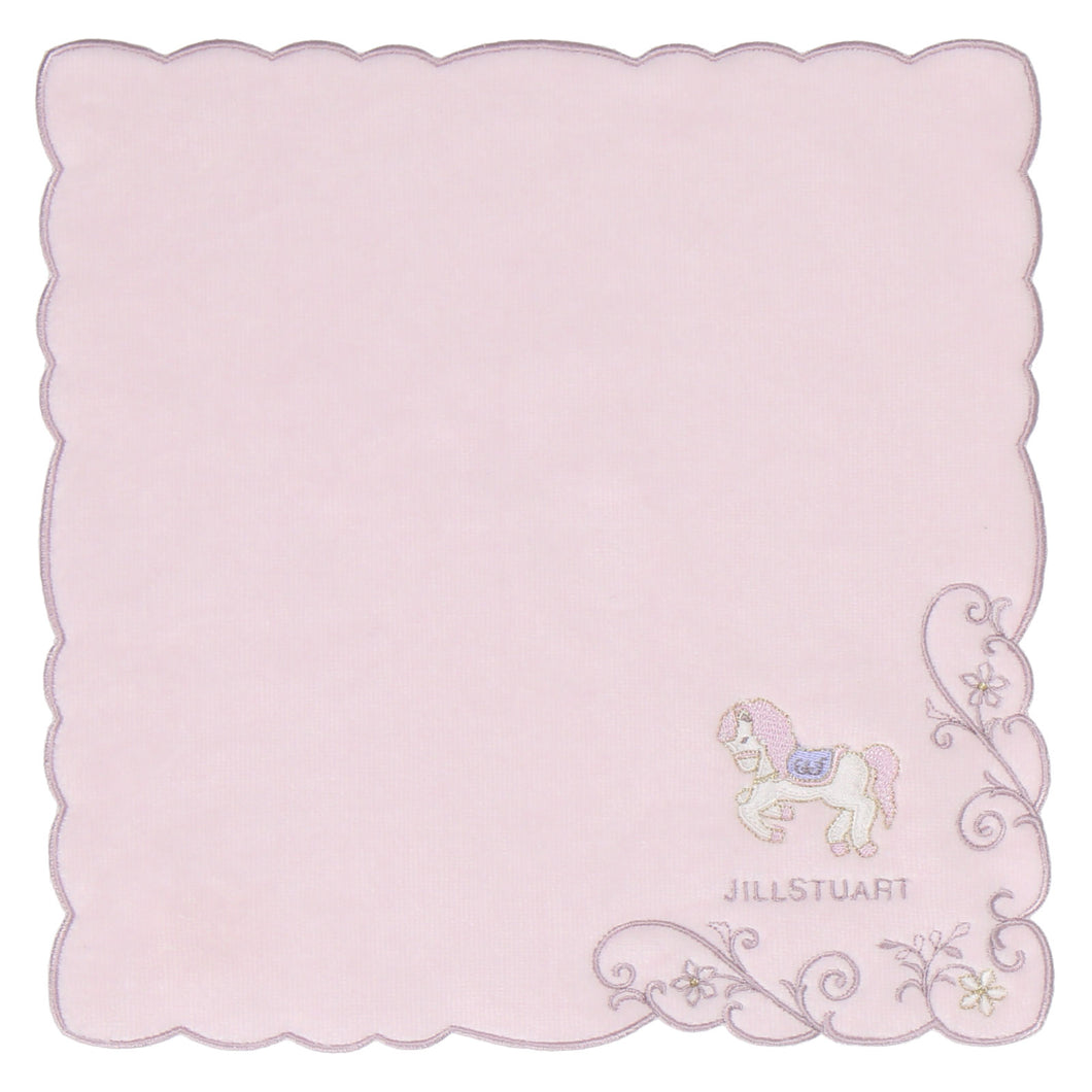 【NEW】タオルハンカチ  メリーゴーランド #092a　ピンク