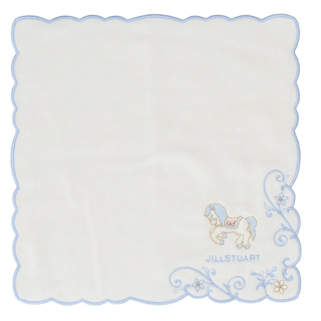 【NEW】タオルハンカチ  メリーゴーランド  #092b　ホワイト