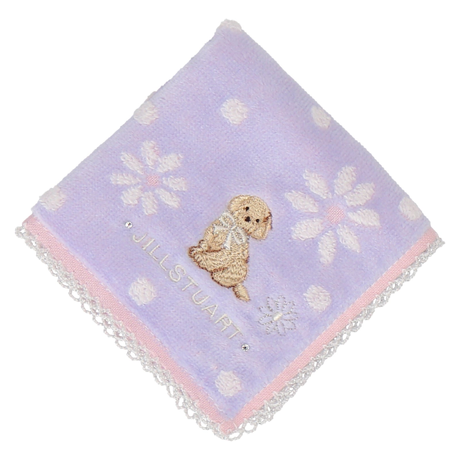 ミニタオルハンカチ フラワー＆ドッグ #092b ライラック – INTERMODE